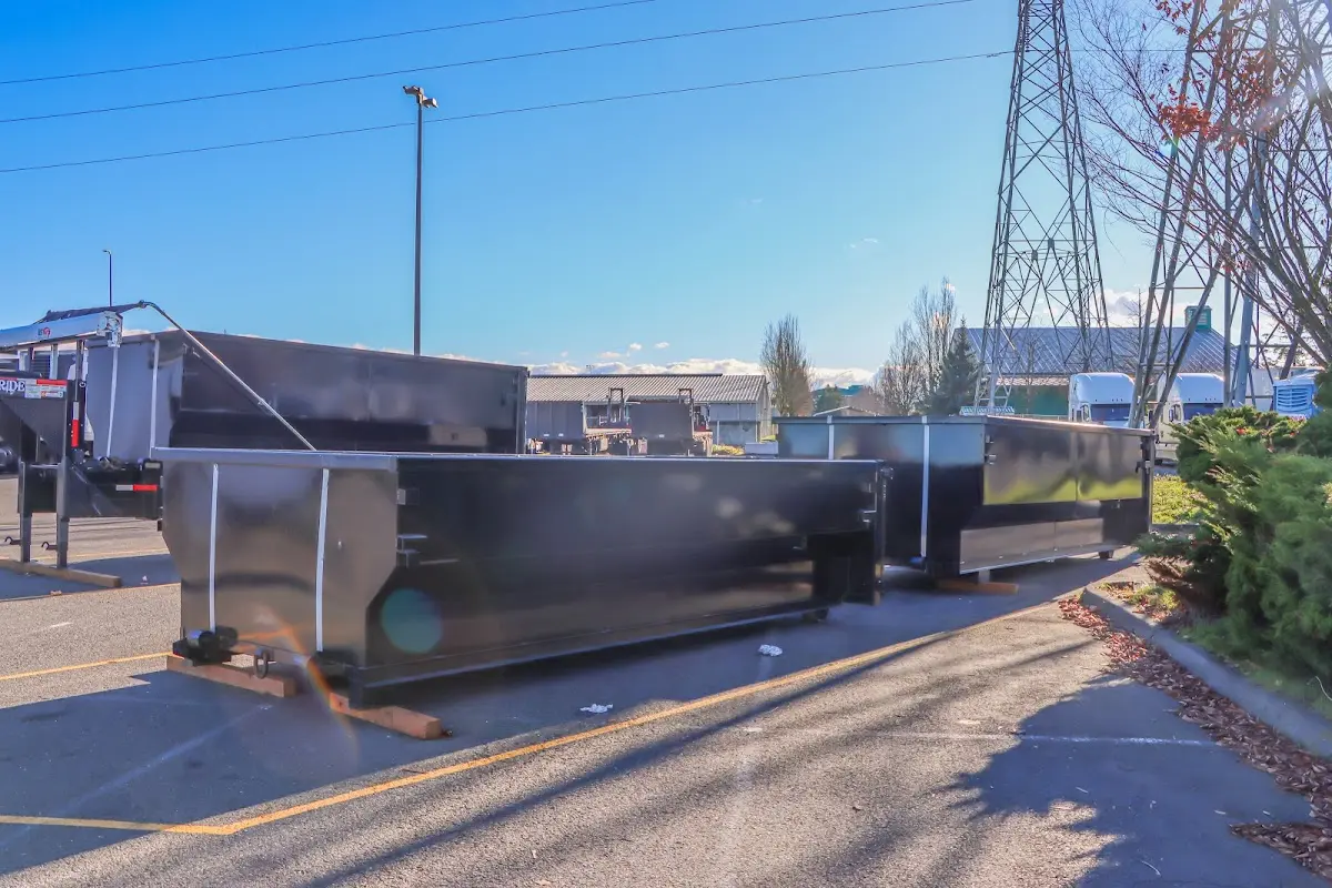 Roll-off dumpster ready for waste disposal at job site for Estate Cleanout Dumpster Rental in Altadena